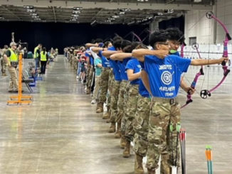 Competitors in an Archery in Louisiana Schools tournament event. (Photo courtesy LDWF)
