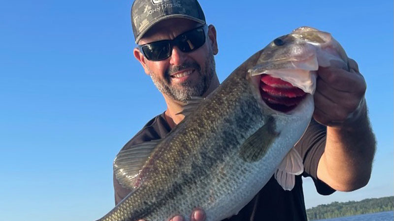 Michael Brooks Fruge caught this 6.6-pound bass at Toledo Bend on a 7.5” black trick worm with shaky head jig.