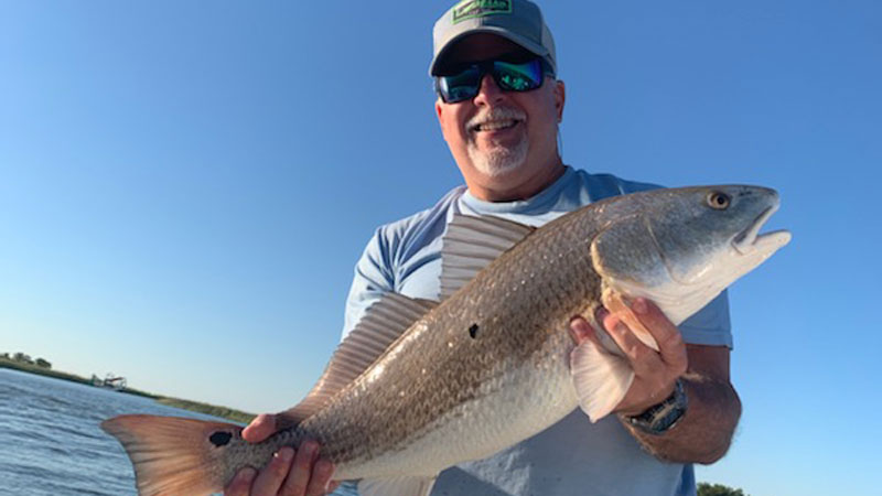 This 26-inch redfish was caught by John Totty on May 28 at Lake Borgne with a live shrimp under a Red Alert cork.