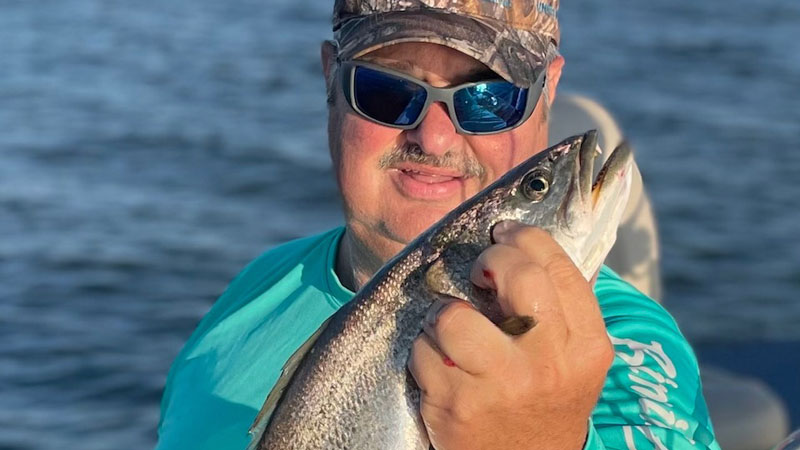 Ricky Cheramie of Destrehan, caught this trout out of Hopedale, LA on 5/24/22.