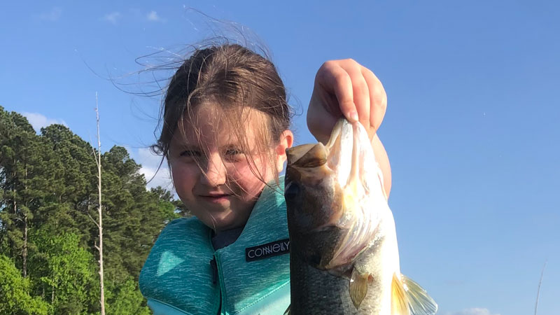 Madelyn Goodling with a bass from Lake D'Arbonne back in April.