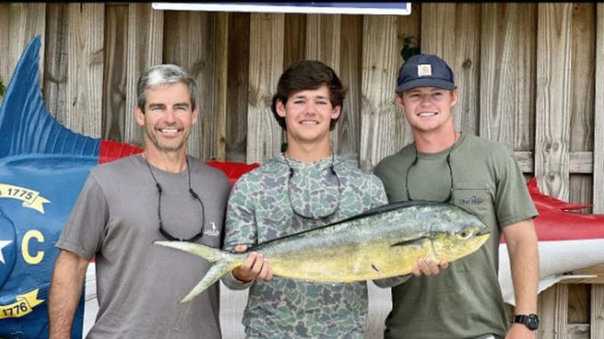 The pending world record pompano dolphinfish was caught out of Ocean Isle Beach, N.C. by Charlie Noonan. It weighed 11.34 pounds.