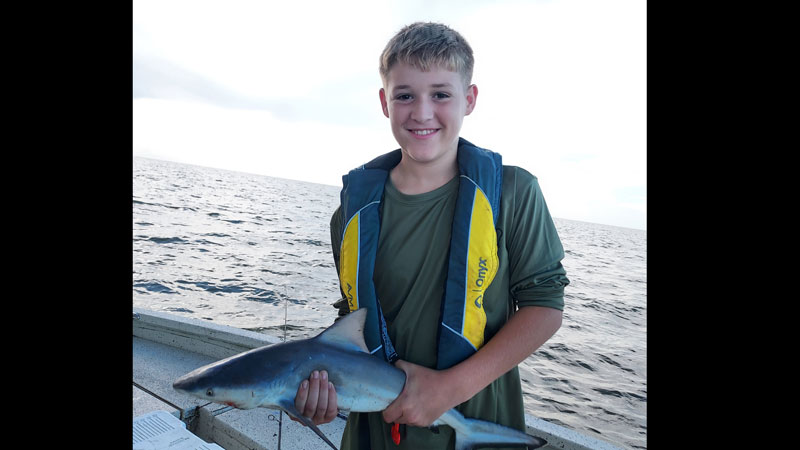 Tristin Hauptmann caught and released this small shark in Lake Borgne.