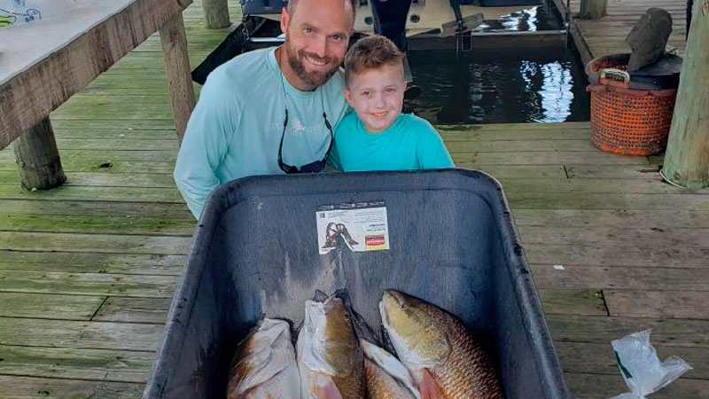Garrett Bull caught this bull red while fishing with his dad, Chris, and some friends out of Cocodrie. It was a great day for all.