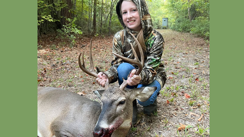 Layla Campbell, 11, with an 8-point killed on Oct. 10, 2022 in Claiborne Parish.