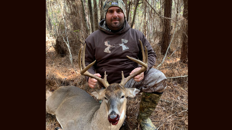 Reuban Curole was hunting in Area 2 Claiborne Parish when he killed this 10-point buck that was chasing does during the rut.
