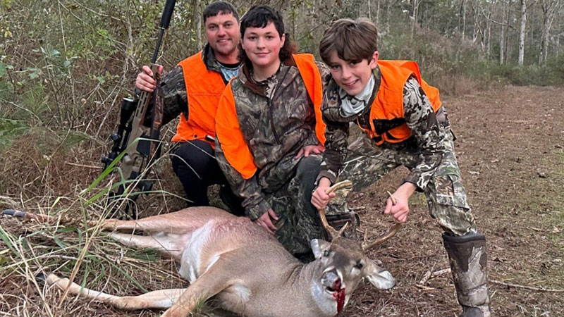 Gavin Trosclair's first rack buck