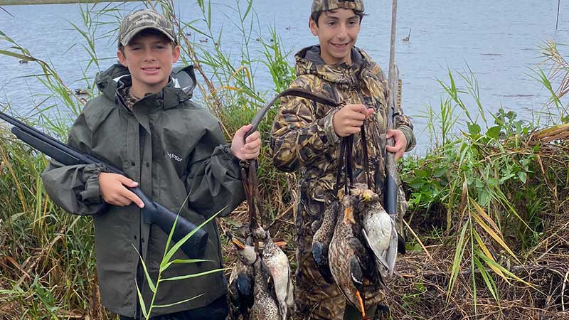 Colt and Jack Cradeur on opening day of youth weekend