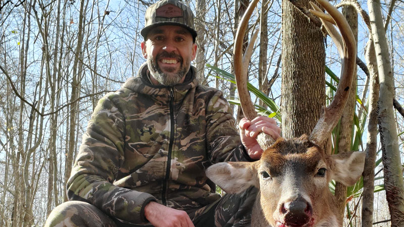 Nicholas Cardinale with the tall racked Area 1 buck he killed on Dec. 25, 2022.