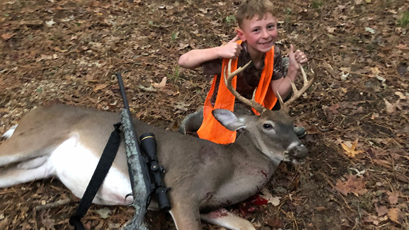 Cooper Higgins shot his first deer