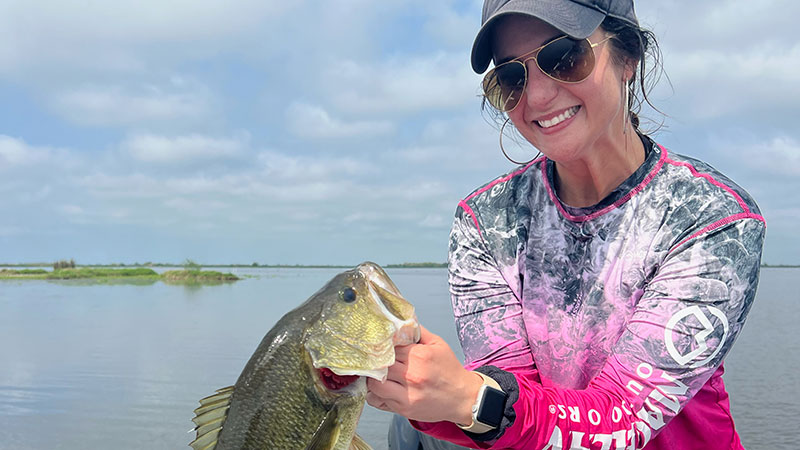 Amanda Truglio with a Delacroix bass