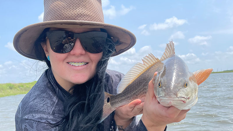 Mariah Sander with a Hopedale red caught May 7, 2023.