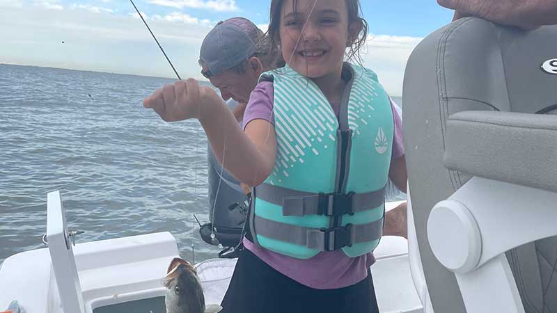 Annastyn Fruge and her Cocodrie trout
