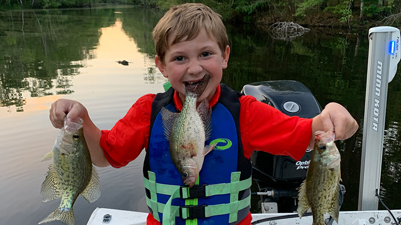 Mason Gary, 9, of New Iberia loves to fish and his favorite fish to catch is sac-a-lait.