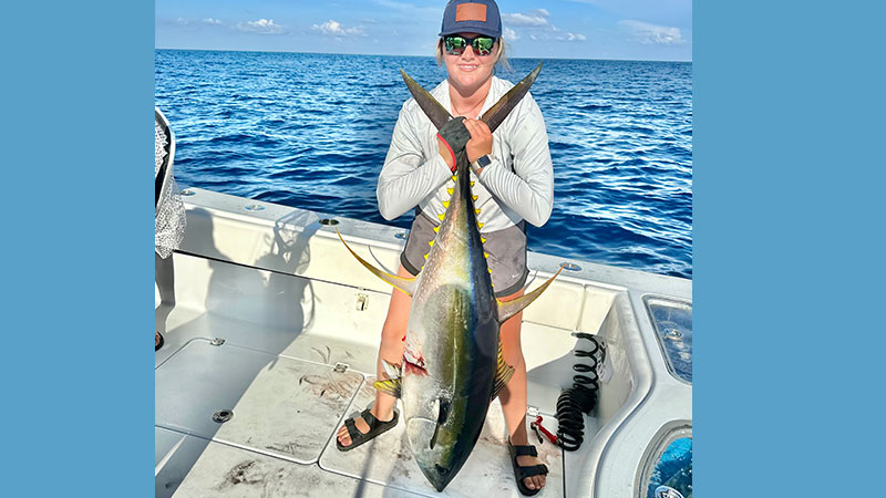 Karoline Garvin, 14, caught this beautiful tuna for Swollfest in Grand Isle.
