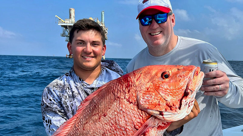 Noah Prosperie hooked this red snapper onboard Coco Charters 42’ Freeman with Capt. Eric Pellegrin in Cocodrie.