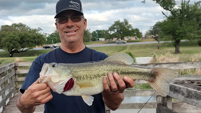 Robert Benoit caught this bass on March 22 at Spreafico Lake in Lafayette by the airport. It weighed approximately 4 pounds.