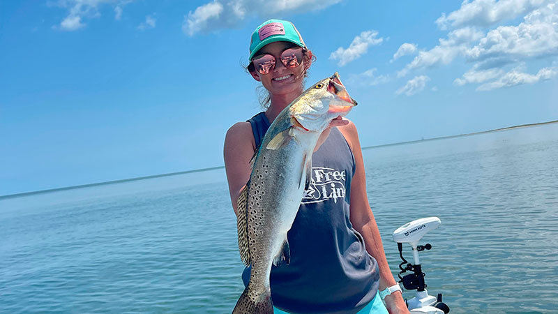 Shae Cummins caught this 4.42-pound trout in Grand Isle.