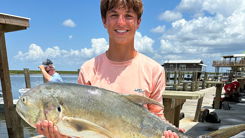 Rustin Guidry of Cut Off caught this 19.8-pound jack crevalle while fishing for bull reds with cut mullet out of Port Fourchon.