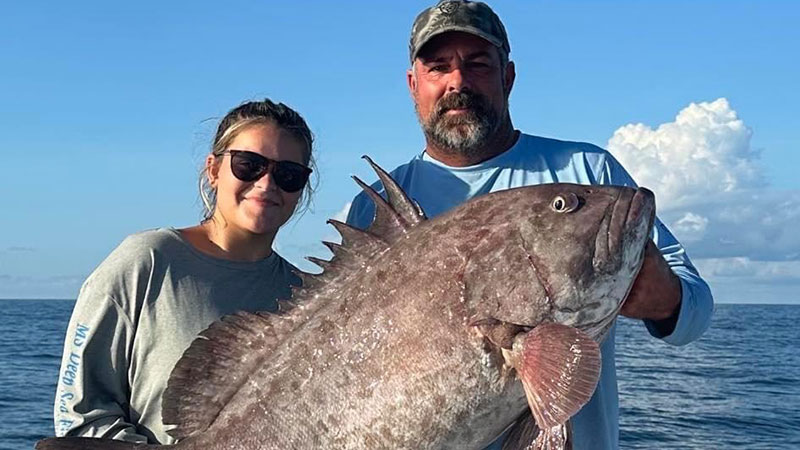 Ayla Guidry, won 1st place in the Grouper division at the Tarpon Cheer Booster Club Hooks and Leaders Fishing Rodeo held in Fourchon.