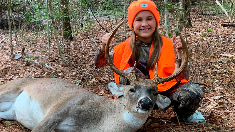 McKenzye Beasley and her 8-point buck