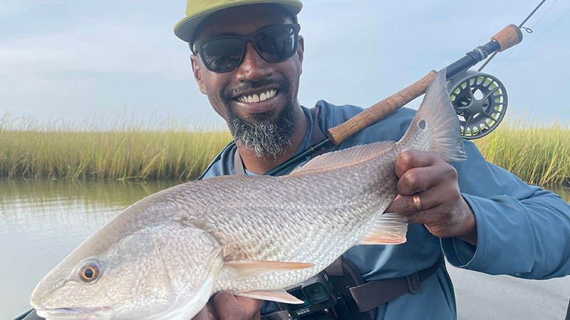 Nasr Nance's first redfish on a fly rod
