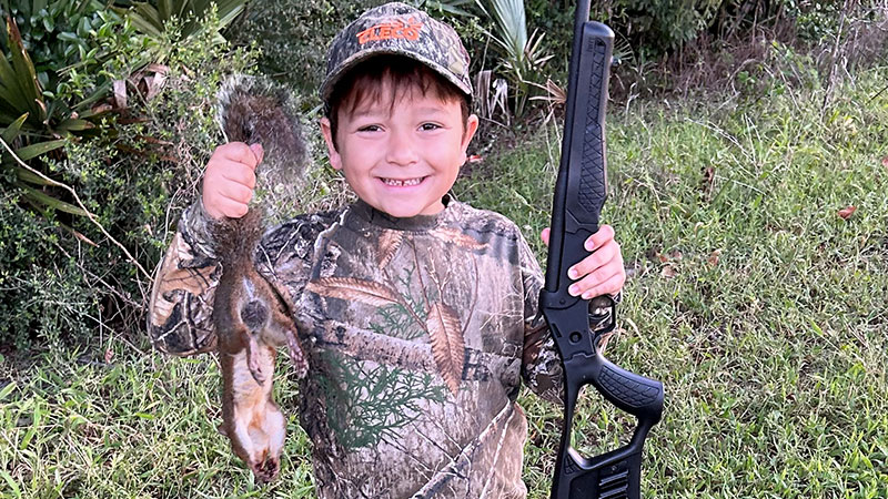 Thomas gets his first squirrel