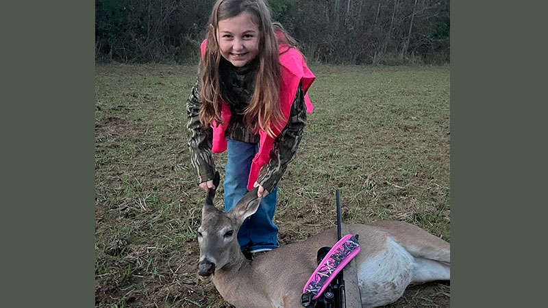Aubree Cheramie and her doe
