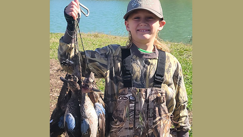 Wyatt Trahan's first limit of ducks