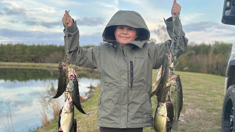 Brody Vines testing out his baits
