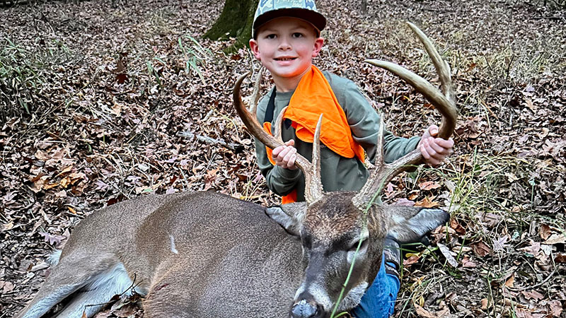 Sutton McDearmont with his South Bossier Parish 196-pound 9-point buck taken on Dec. 8, 2023.