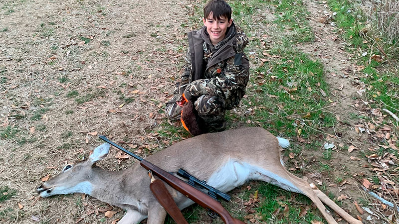 Hudson Vujnovich's first deer