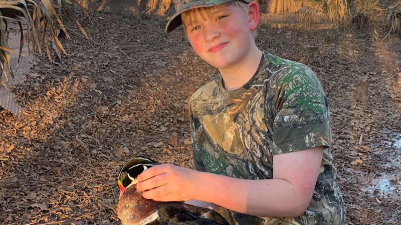 Saeran Beckham's first duck