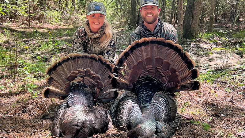 Braley and Lauren with their gobblers