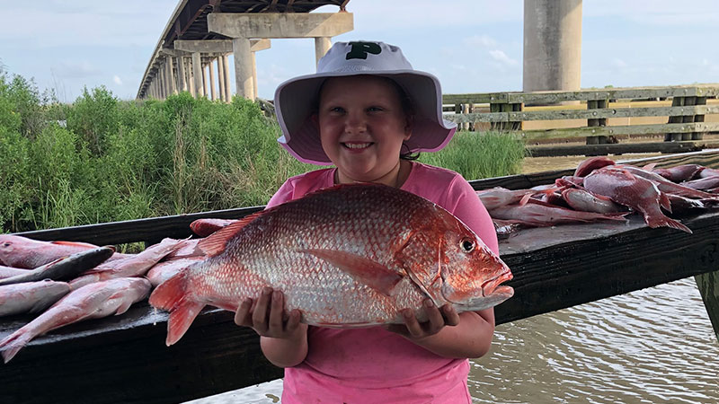 Sophia's first red snapper