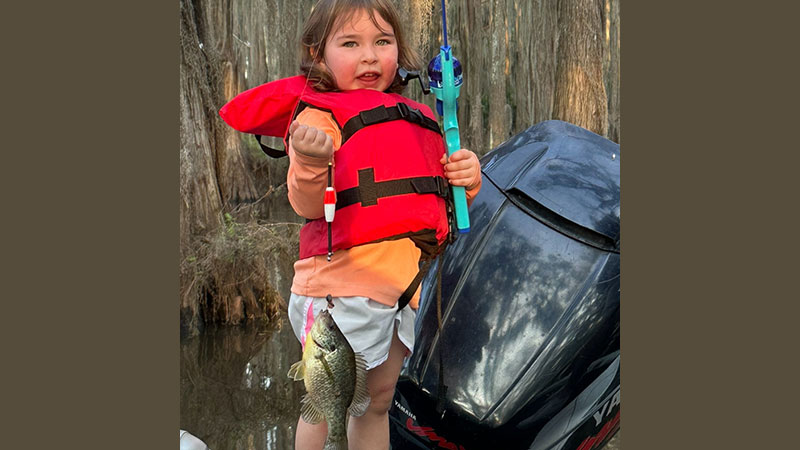 Caroline Madrigal with her bream