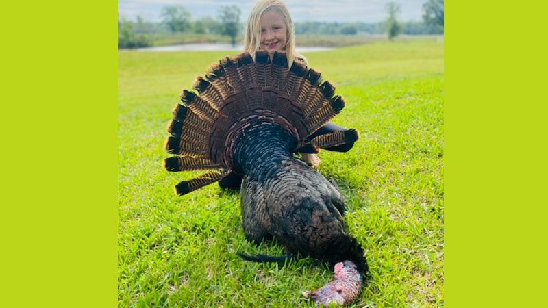 Hadley Grace and her big turkey
