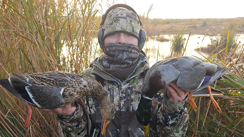 Draden Bascle with his Lake Arthur mallards