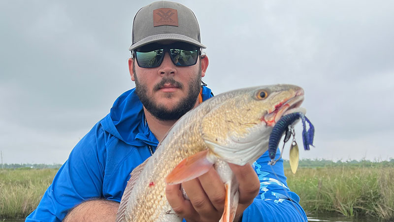 Keilan Bonvillain with a beautiful redfish