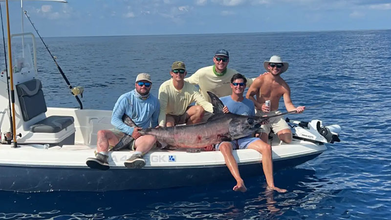 Battle with a 114-pound swordfish