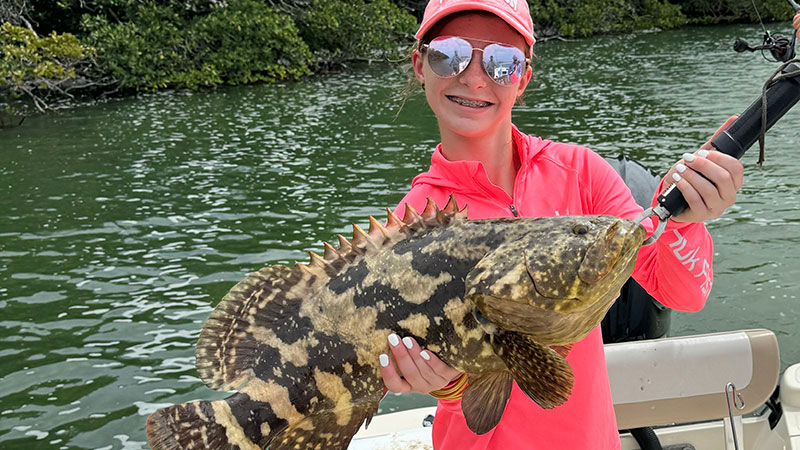 Jolie Zaunbrecher fishing in Florida