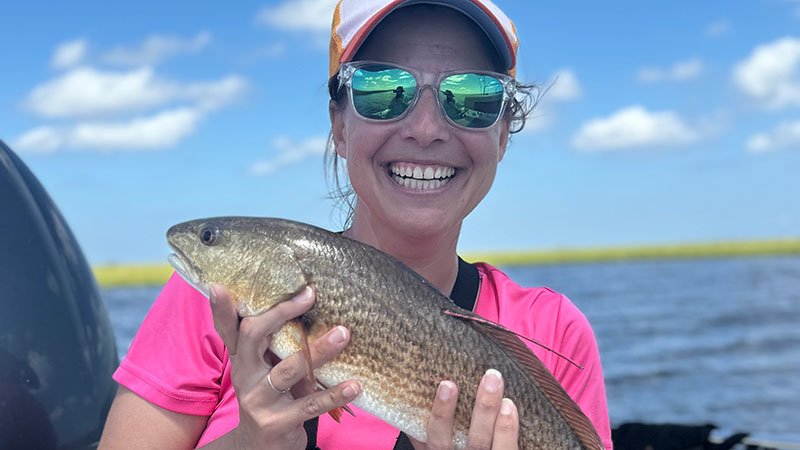 Ally Schulz and her tagged red