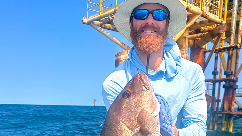 Nick Talley with a beautiful mangrove snapper