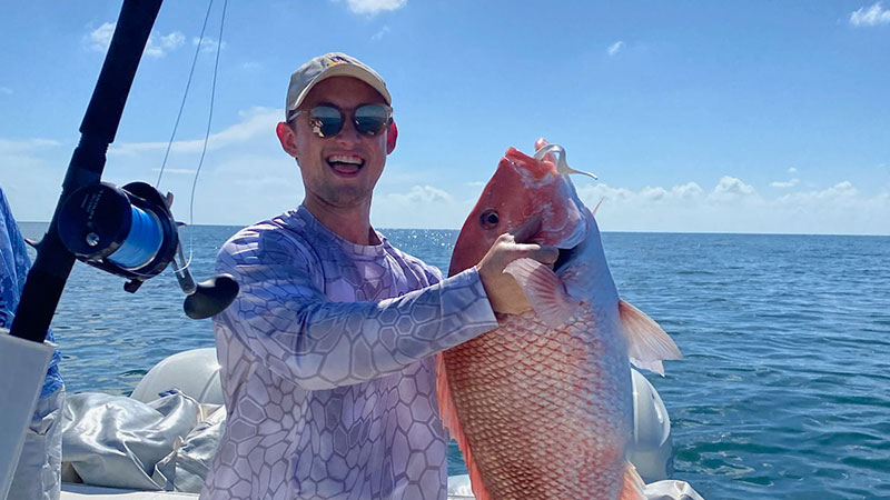 Dr. Spencer Hedrick with a monster red snapper