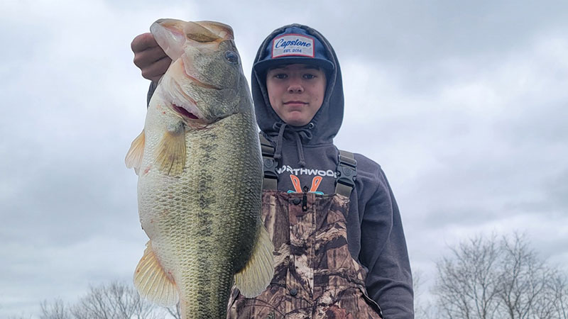 Cole Nichols with an Eagle Lake bass